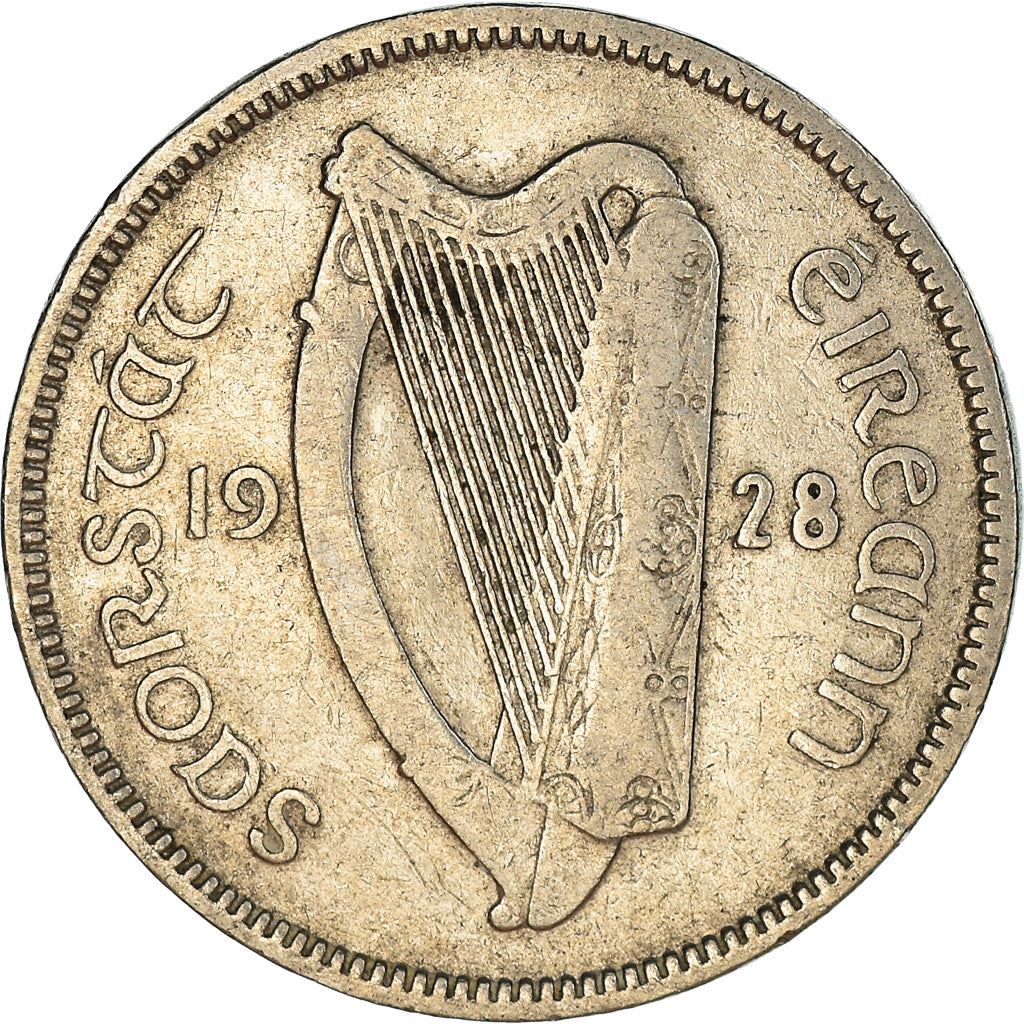 Ireland Coin Irish 6 Pingin | Celtic Harp | Irish Wolfhound | KM5 | 1928 - 1935