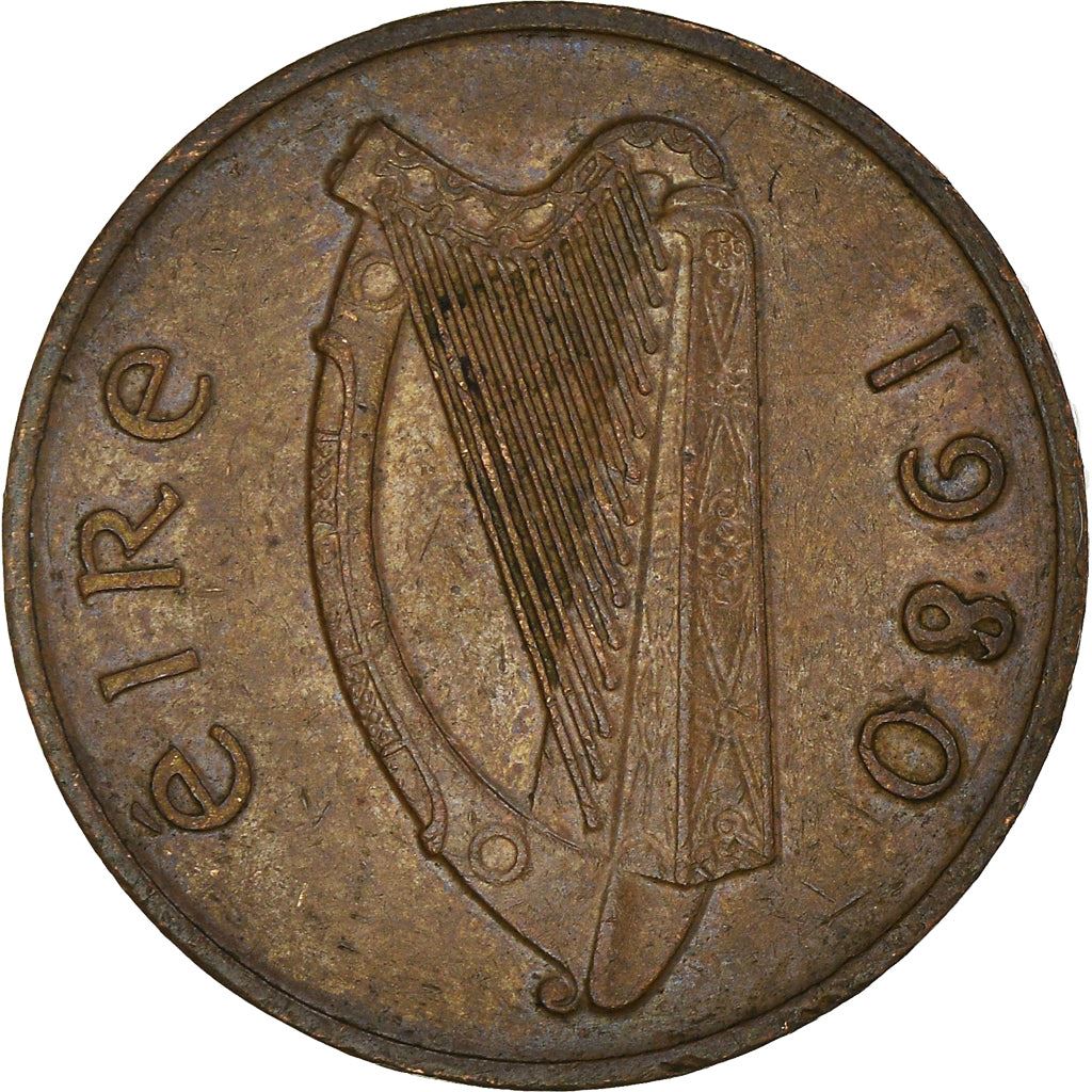 Irish 1 Penny Coin | Harp | Book of Kells | KM20 | 1971 - 1988