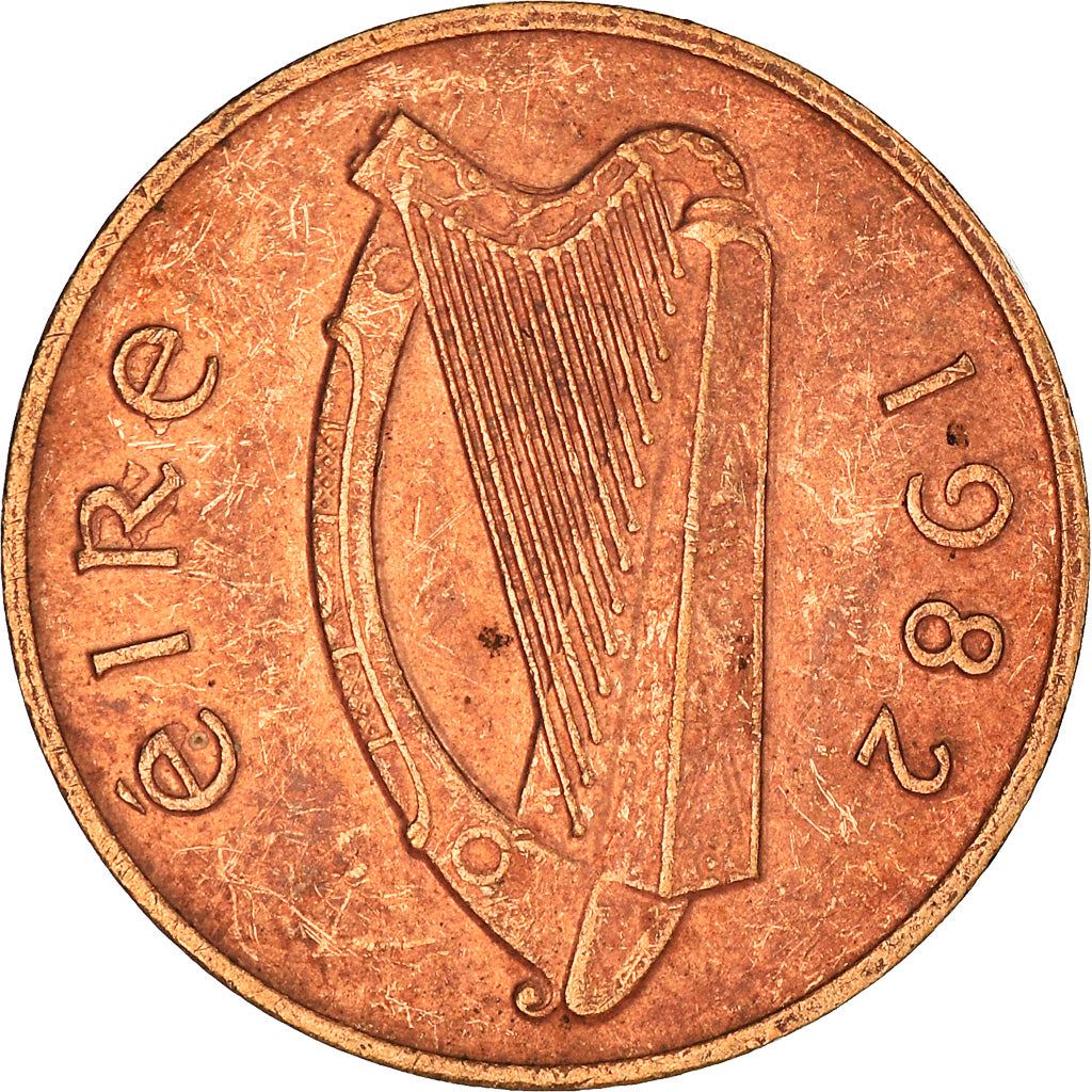 Irish 1 Penny Coin | Harp | Book of Kells | KM20 | 1971 - 1988