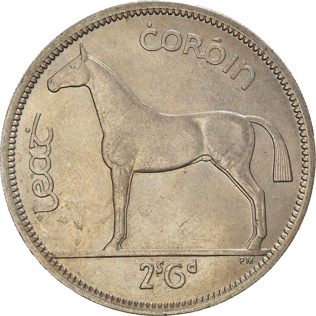 Irish 1/2 Coroin Coin | Celtic Harp | Hunter Horse | KM16a | 1951 - 1967