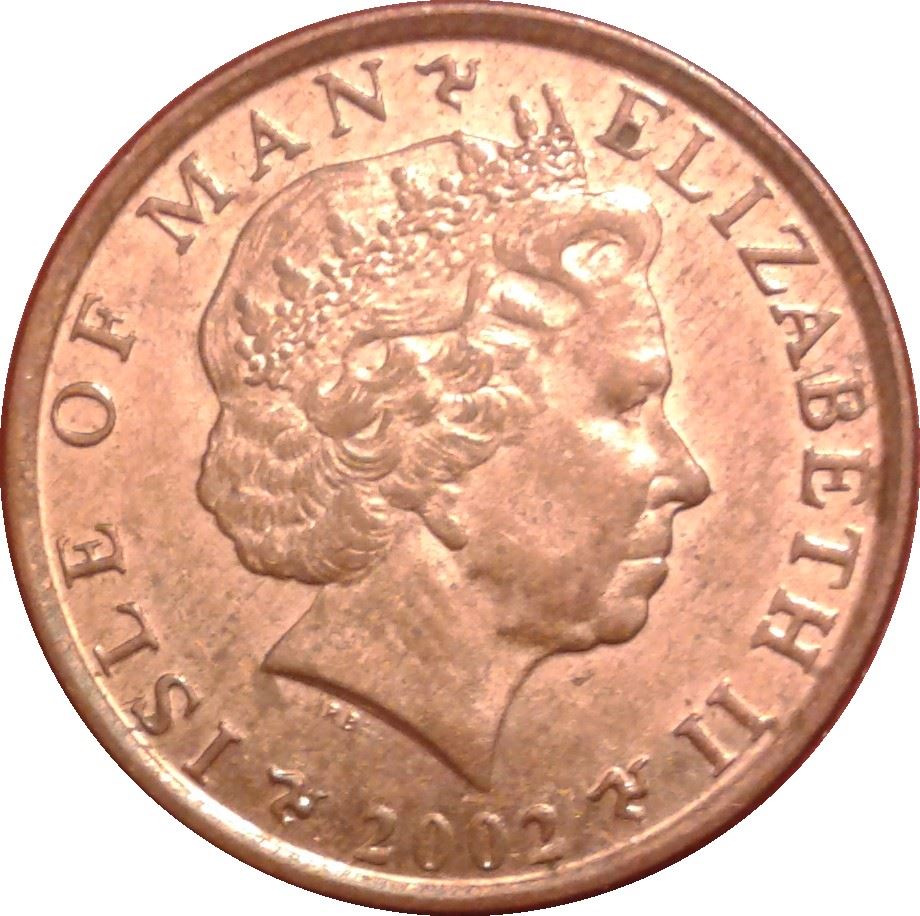 Isle of Man Coin Man 1 Penny | Queen Elizabeth II | Manx Chapel | Keeill | Sanctus Bell | KM1036 | 2000 - 2003