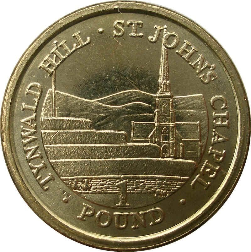 Isle of Man Coin Man 1 Pound | Queen Elizabeth II | Tynwald Hill | St John Chapel | KM1259 | 2004 - 2016