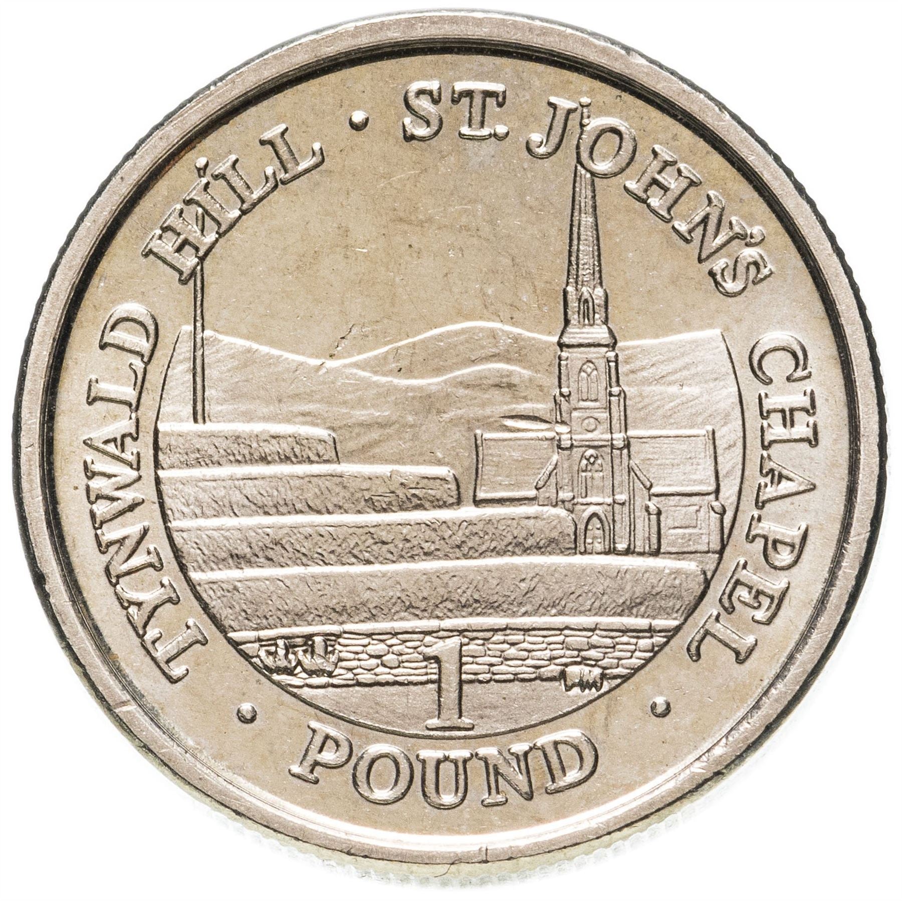 Isle of Man Coin Man 1 Pound | Queen Elizabeth II | Tynwald Hill | St John Chapel | KM1259 | 2004 - 2016