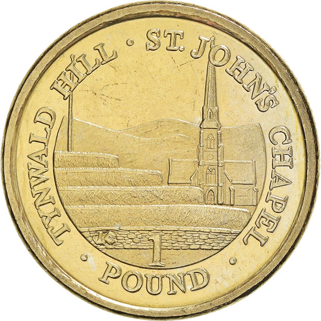 Isle of Man Coin Man 1 Pound | Queen Elizabeth II | Tynwald Hill | St John Chapel | KM1259 | 2004 - 2016