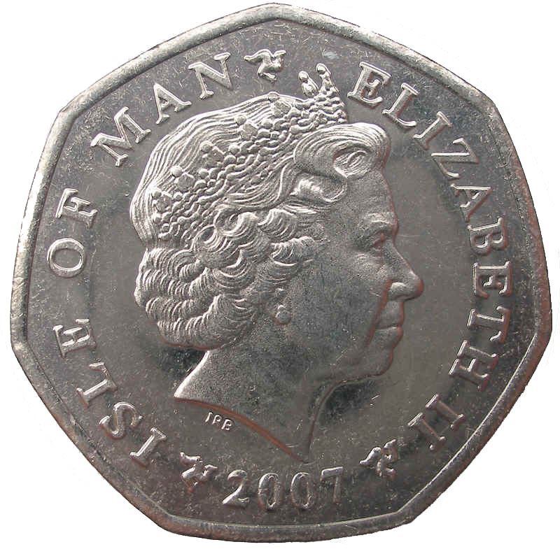 Isle of Man Coin Man 50 Pence | Queen Elizabeth II | Miliner Tower | KM1258 | 2004 - 2016