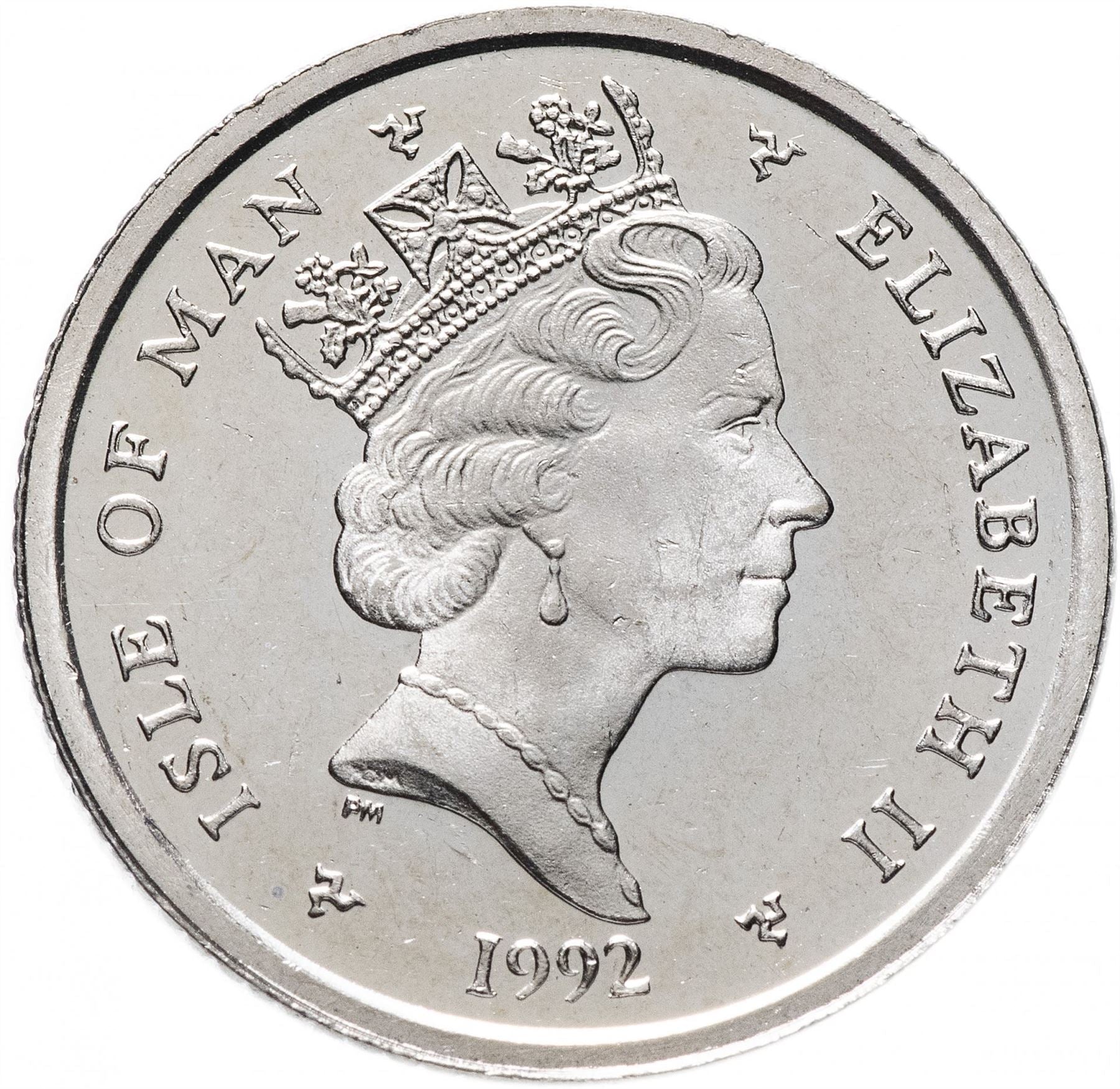 Isle of Man Coin Manx 10 Pence | Queen Elizabeth II | Triskelion | KM337 | 1992 - 1995