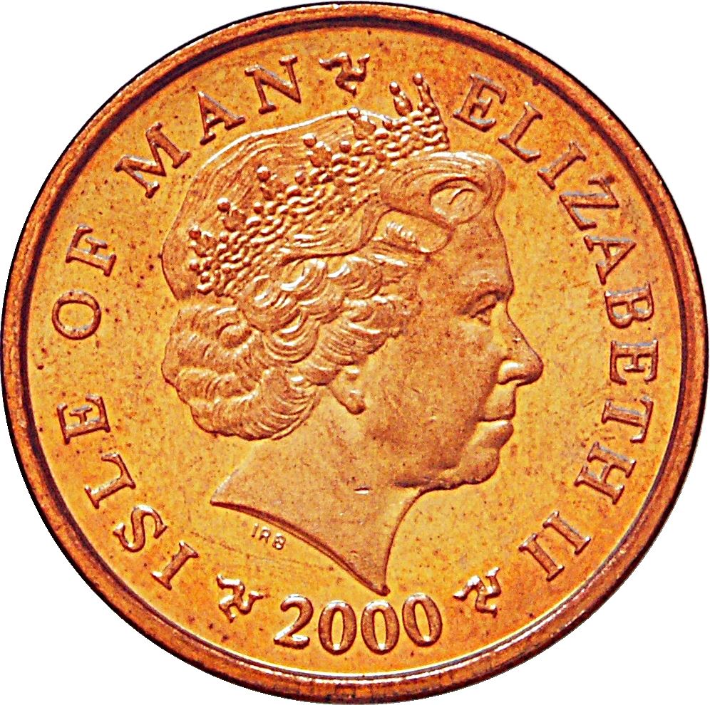 Isle of Man Coin Manx 2 Pence | Queen Elizabeth II | Lugger Fishing Boat | KM1037 | 2000 - 2003