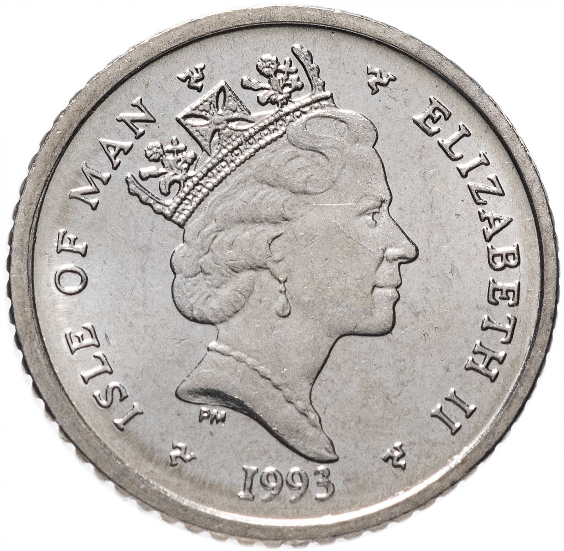 Isle of Man Coin Manx 5 Pence | Queen Elizabeth II | Windsurfing | KM209.2 | 1990 - 1993