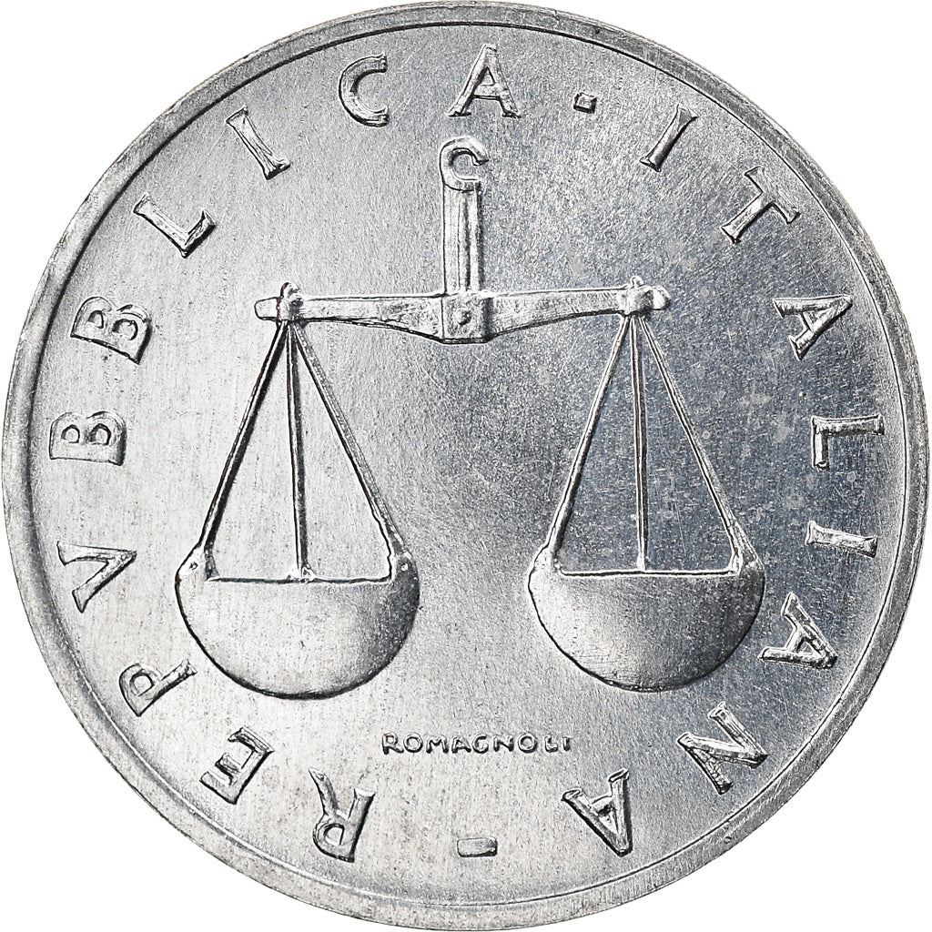 Italy Coin 1 Lira | Cornucopia | Scale | Horn of Plenty | KM91 | 1951 - 2001