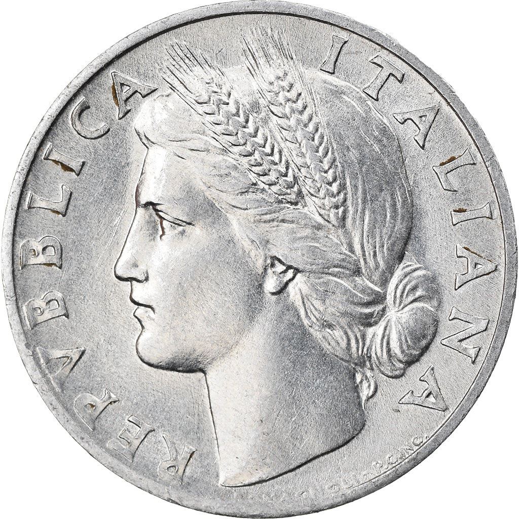 Italy Coin 1 Lira | Libertine | Wheat Sprigs | Fruit | KM87 | 1946 - 1950