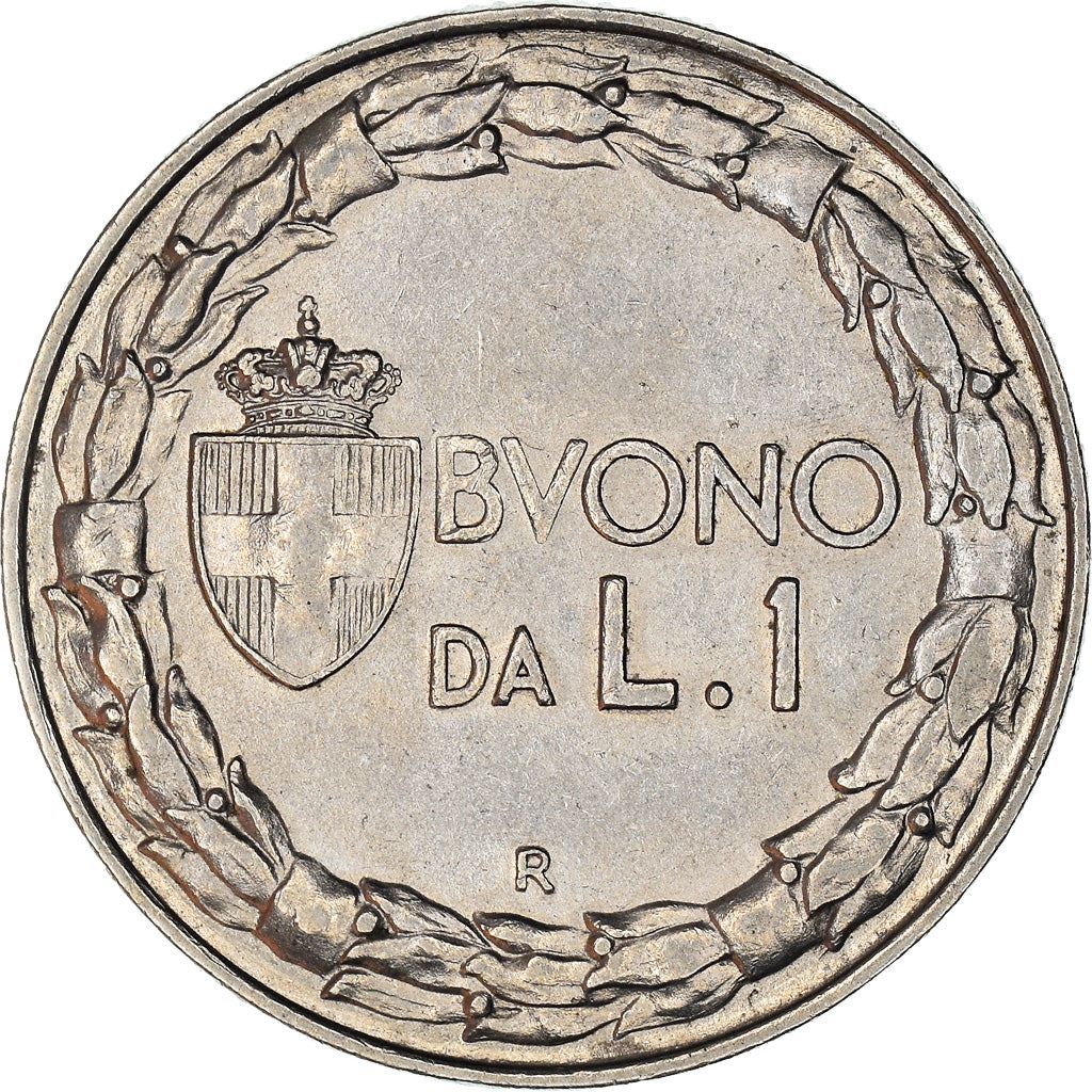 Italy Coin 1 Lira - Vittorio Emanuele III | Libertine | Savoy Shield | Olive | KM62 | 1922 - 1935