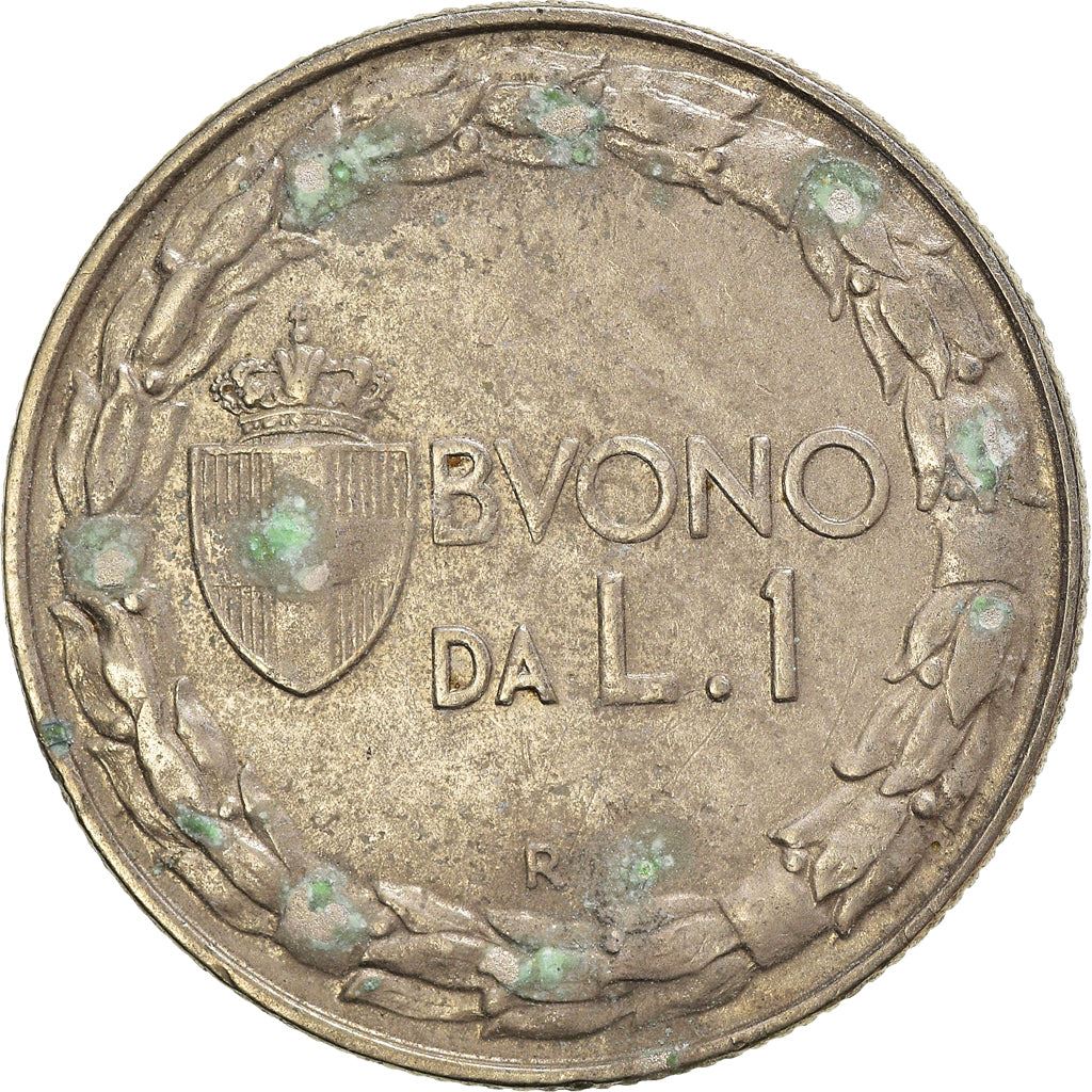 Italy Coin 1 Lira - Vittorio Emanuele III | Libertine | Savoy Shield | Olive | KM62 | 1922 - 1935