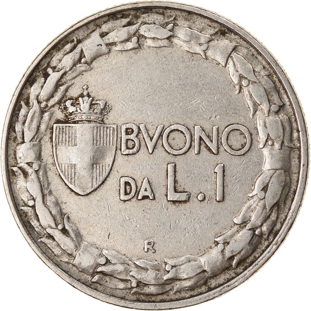 Italy Coin 1 Lira - Vittorio Emanuele III | Libertine | Savoy Shield | Olive | KM62 | 1922 - 1935