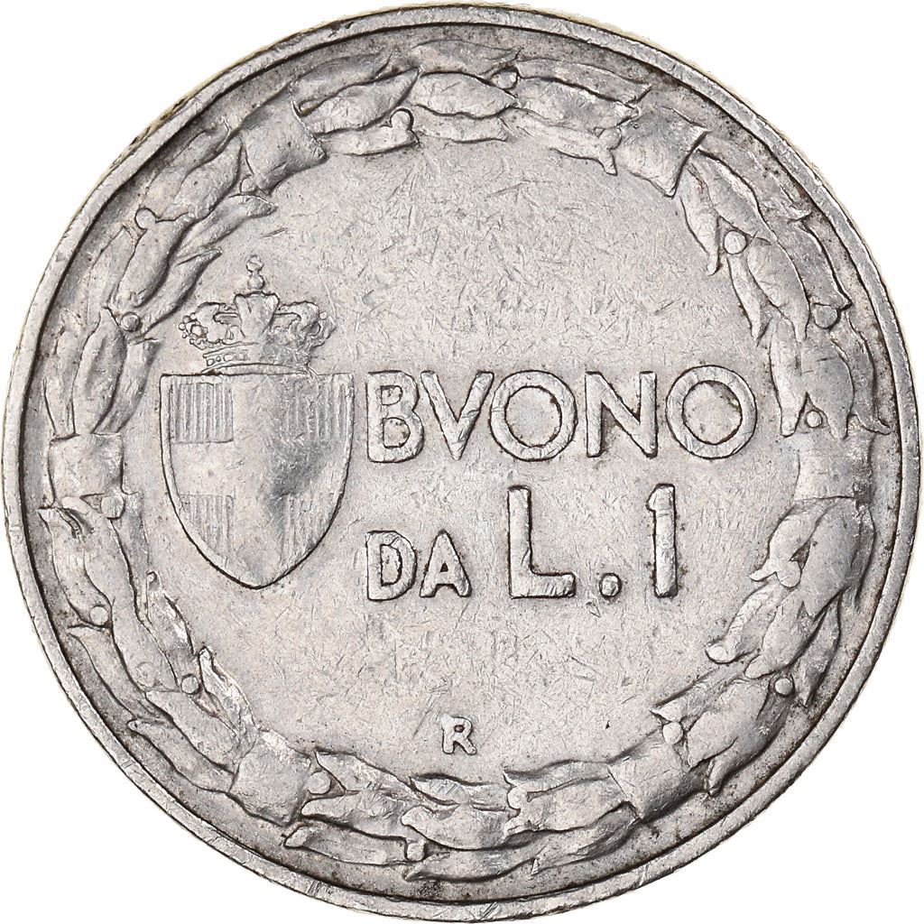 Italy Coin 1 Lira - Vittorio Emanuele III | Libertine | Savoy Shield | Olive | KM62 | 1922 - 1935