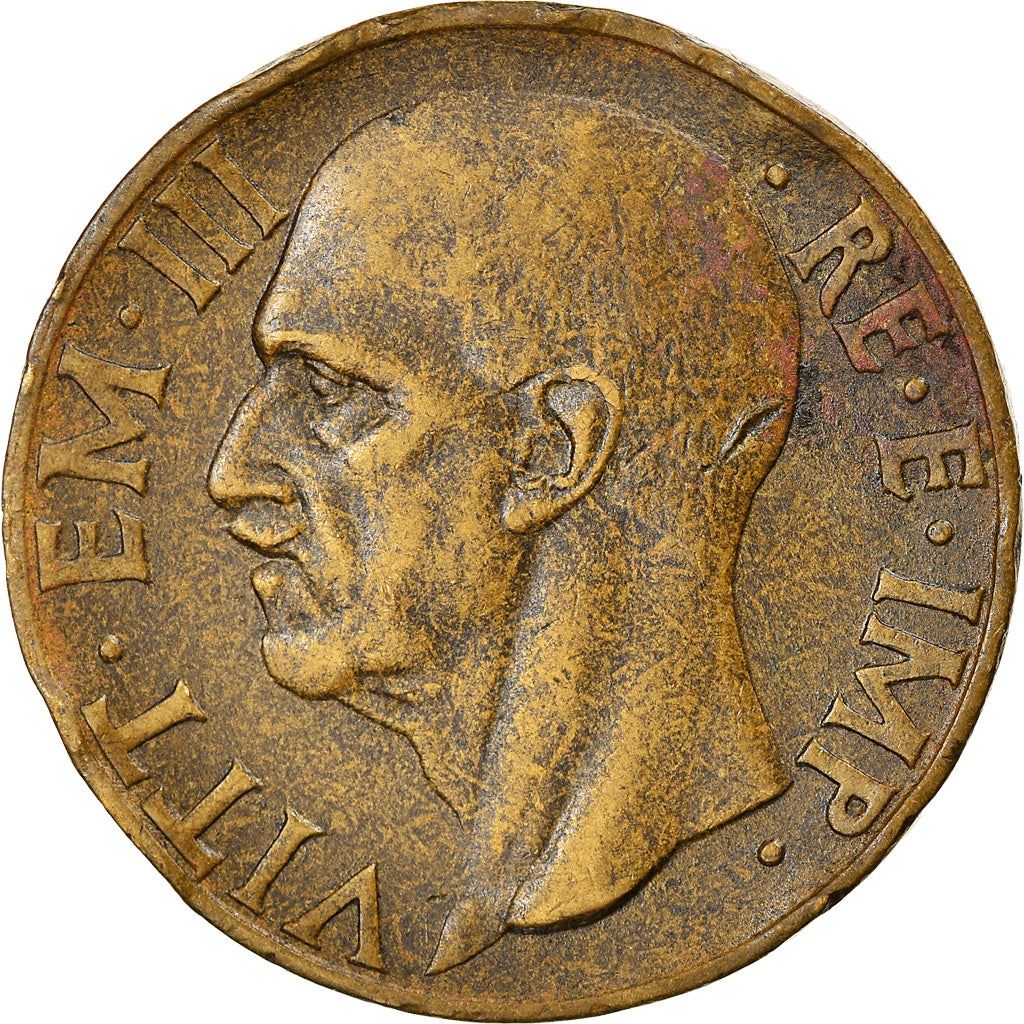 Italy Coin 10 Centesimi - Vittorio Emanuele III | Quadriga | Fasces | Axe | KM74a | 1939 - 1943