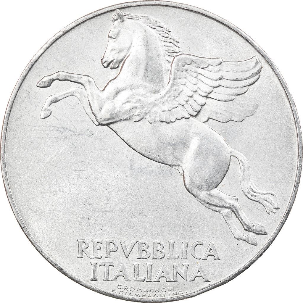 Italy Coin 10 Lire | Flying Pegasus | Olive Branch | Fruit | KM90 | 1946 - 1950