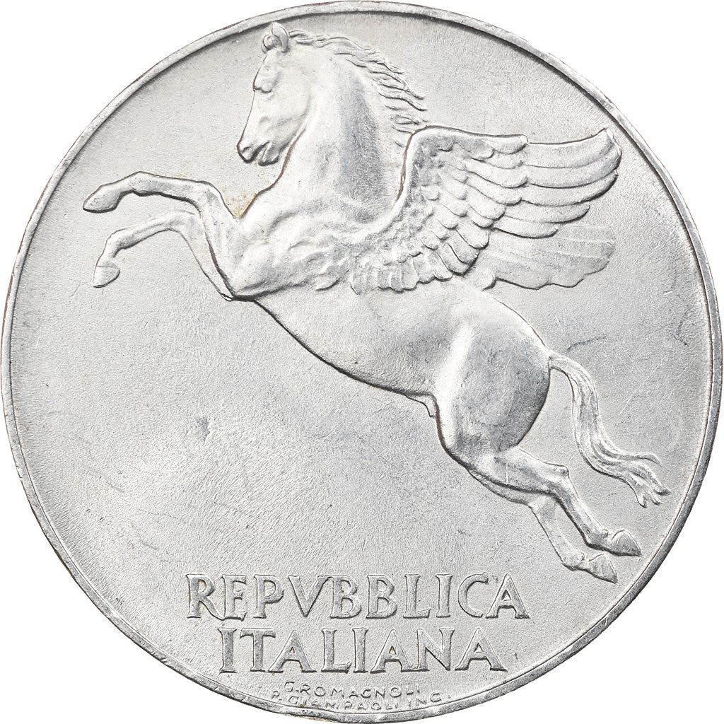 Italy Coin 10 Lire | Flying Pegasus | Olive Branch | Fruit | KM90 | 1946 - 1950