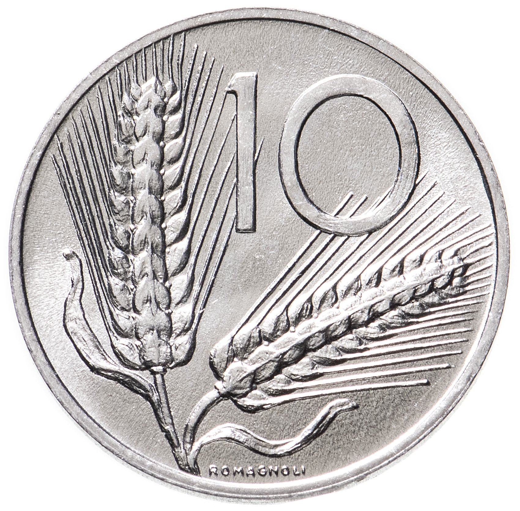 Italy Coin 10 Lire | Plough | Ears of Wheat | KM93 | 1951 - 2001