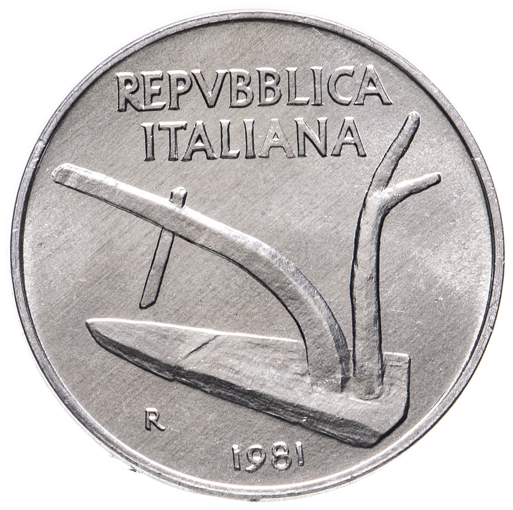 Italy Coin 10 Lire | Plough | Ears of Wheat | KM93 | 1951 - 2001