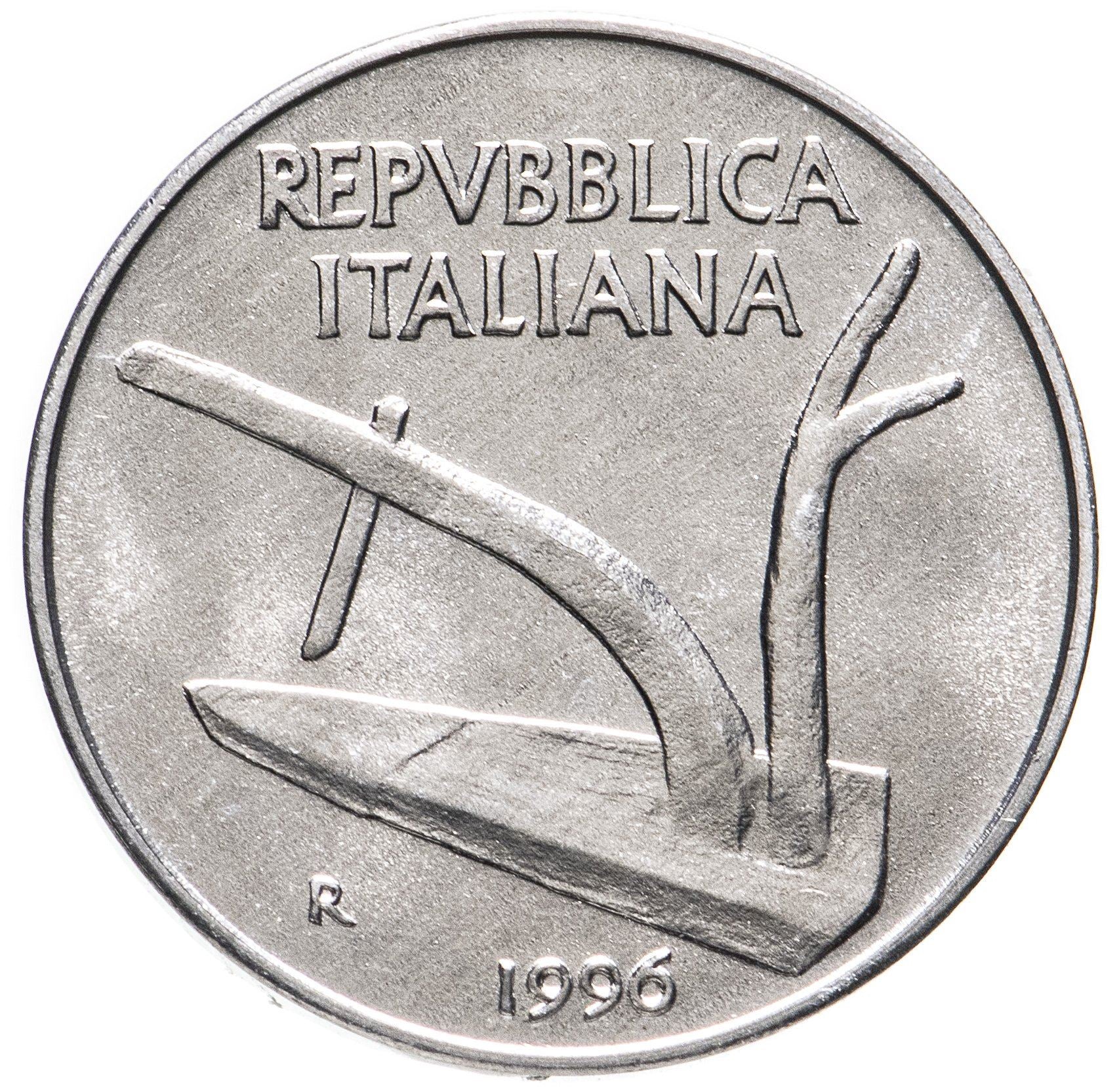 Italy Coin 10 Lire | Plough | Ears of Wheat | KM93 | 1951 - 2001