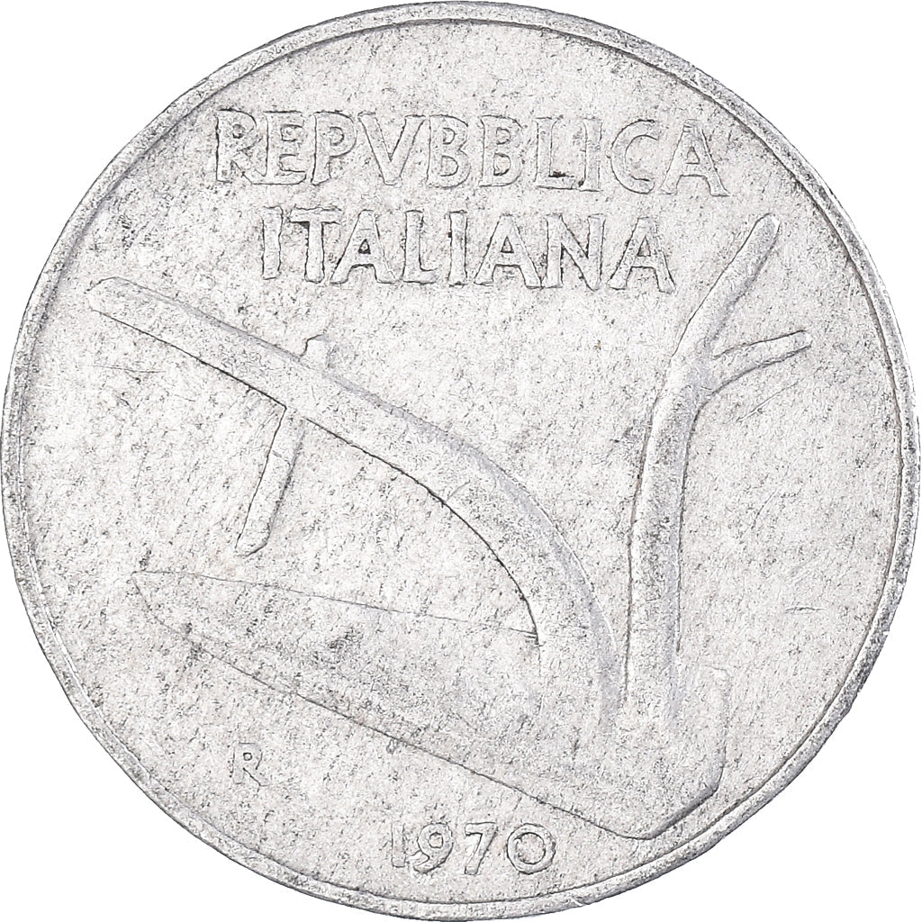 Italy Coin 10 Lire | Plough | Ears of Wheat | KM93 | 1951 - 2001