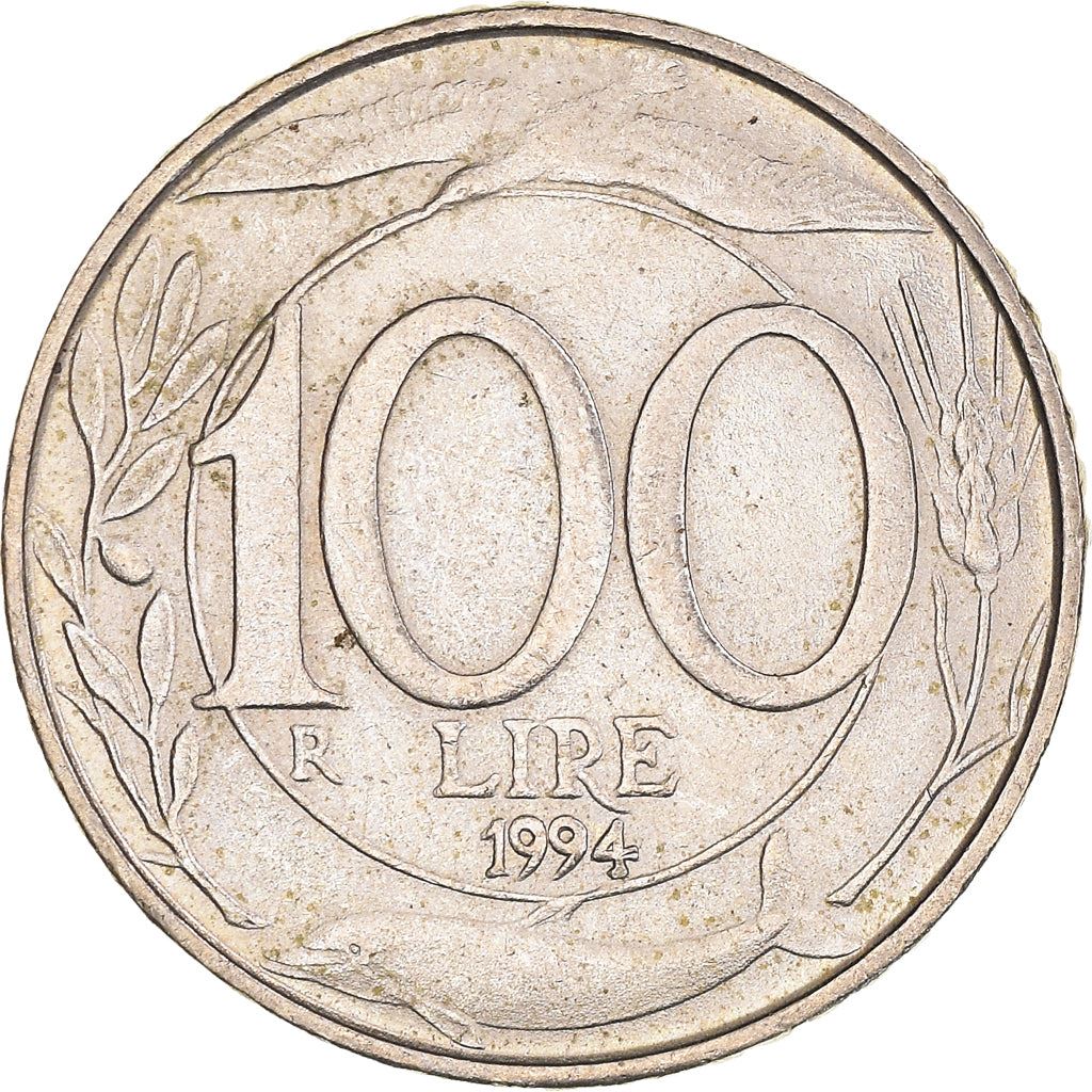 Italy Coin 100 Lire | Bird | Dolphin | Olive Branch | Star | Crown | KM159 | 1993 - 2001