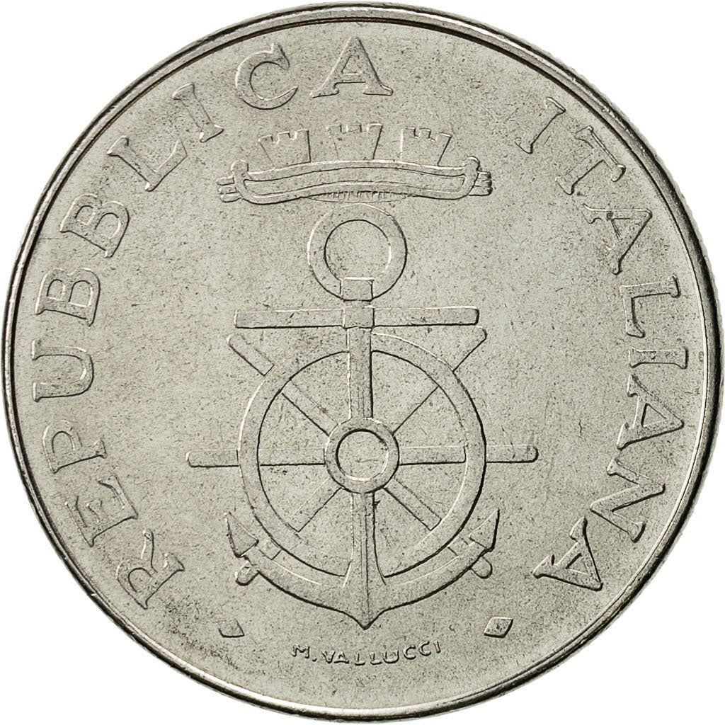 Italy Coin 100 Lire Livorno Naval Academy | Anchor | Ship | Italy Navy Flag | KM108 | 1981