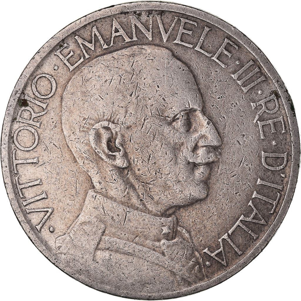 Italy Coin 2 Lire - Vittorio Emanuele III Buono | Axe | Lions Head | KM63 | 1923 - 1935