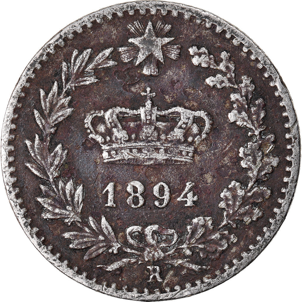 Italy Coin 20 Centesimi - Umberto I | Star of Italy | Oak Branch | KM28.1 | 1894 - 1895