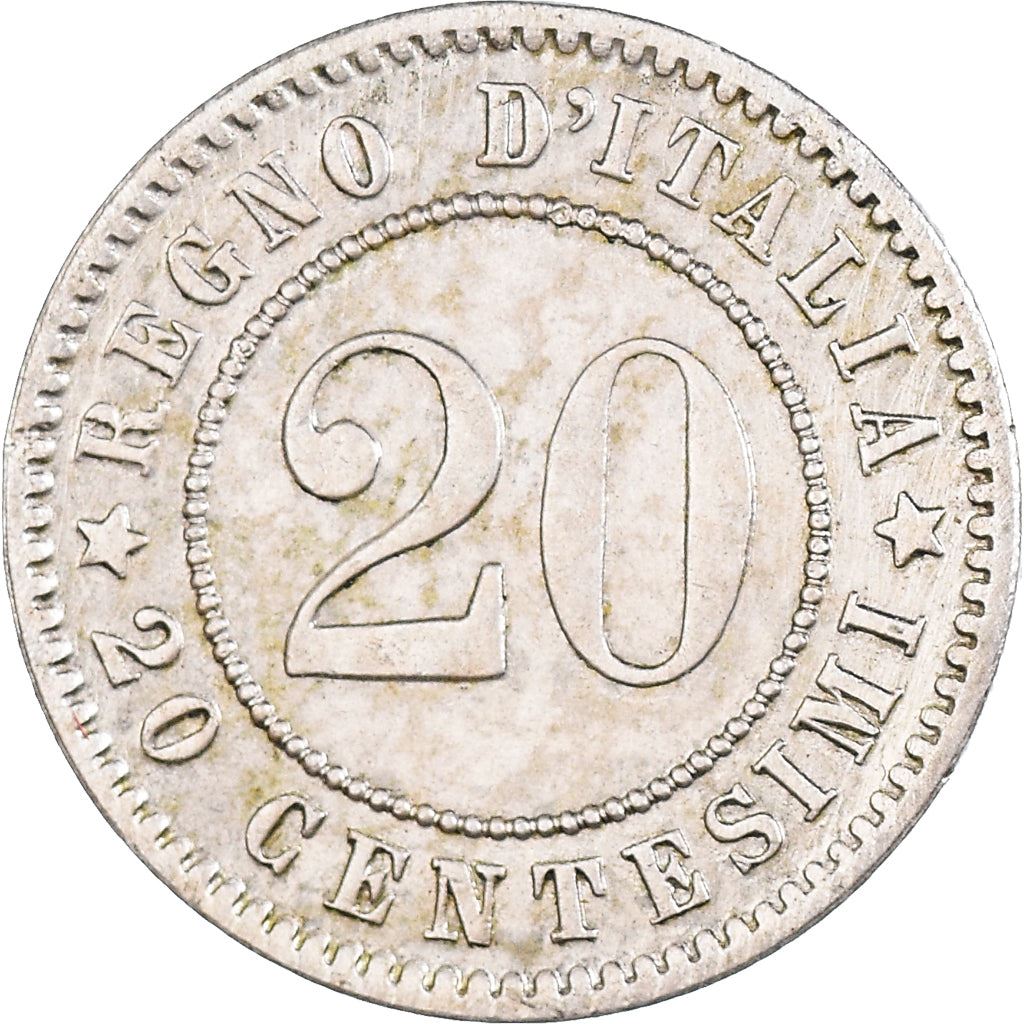 Italy Coin 20 Centesimi - Umberto I | Star of Italy | Oak Branch | KM28.1 | 1894 - 1895