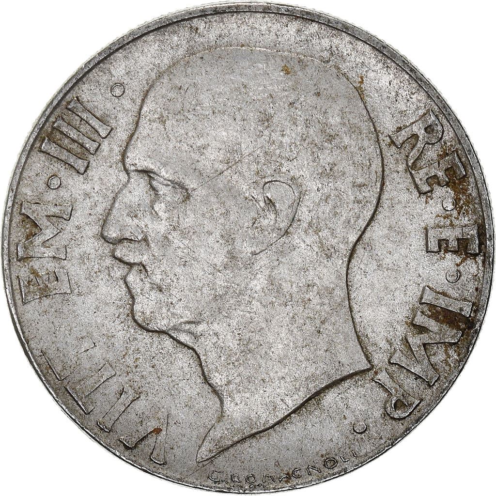 Italy Coin 20 Centesimi - Vittorio Emanuele III | Italia Turrita | Savoy Shield | KM75b | 1939 - 1943