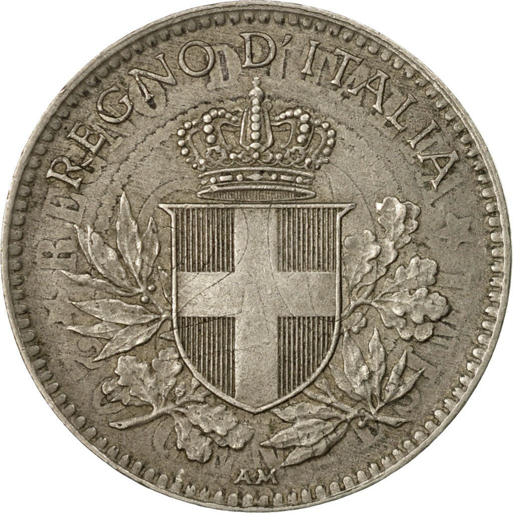 Italy Coin 20 Centesimi - Vittorio Emanuele III | Savoy Shield | Oak Branch | KM58 | 1918 - 1920