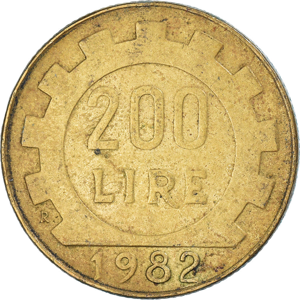 Italy Coin 200 Lire | Libertine | Gear | KM105 | 1977 - 2001