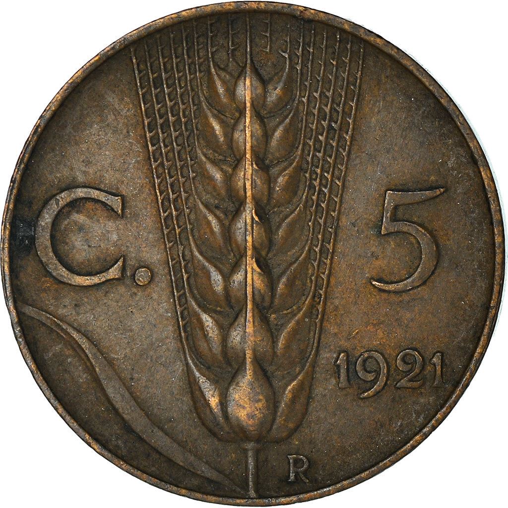 Italy Coin 5 Centesimi - Vittorio Emanuele III | Ear of Wheat | KM59 | 1919 - 1937