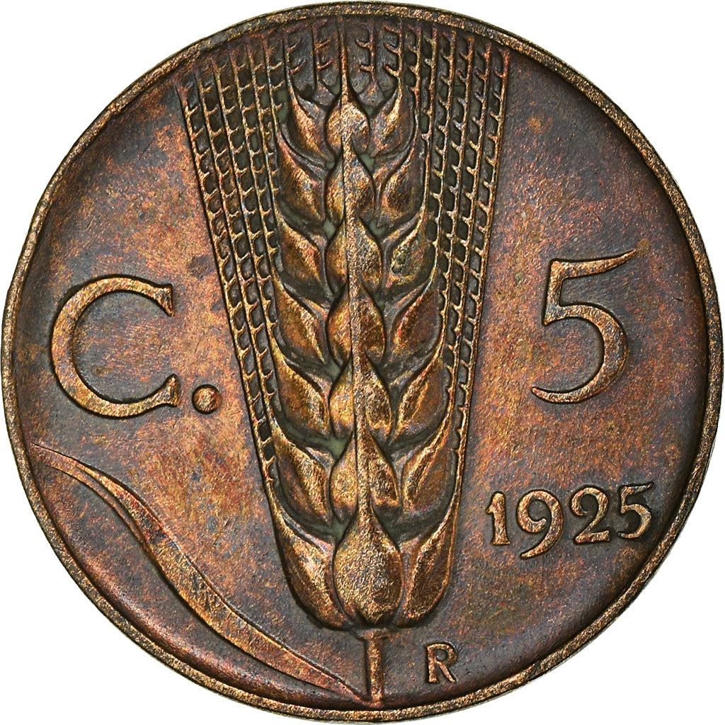 Italy Coin 5 Centesimi - Vittorio Emanuele III | Ear of Wheat | KM59 | 1919 - 1937