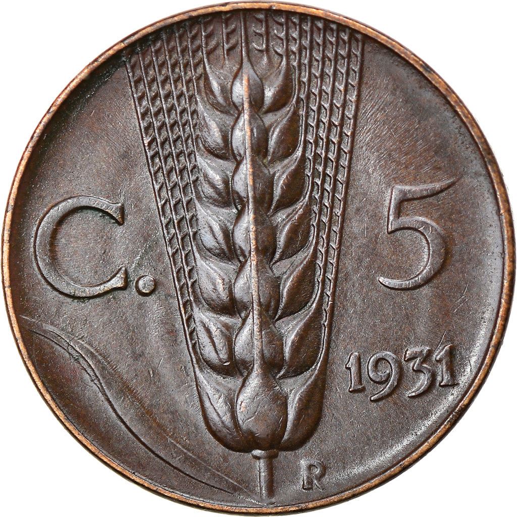 Italy Coin 5 Centesimi - Vittorio Emanuele III | Ear of Wheat | KM59 | 1919 - 1937