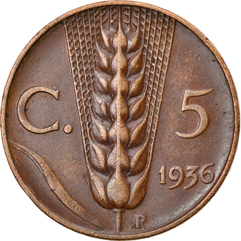 Italy Coin 5 Centesimi - Vittorio Emanuele III | Ear of Wheat | KM59 | 1919 - 1937