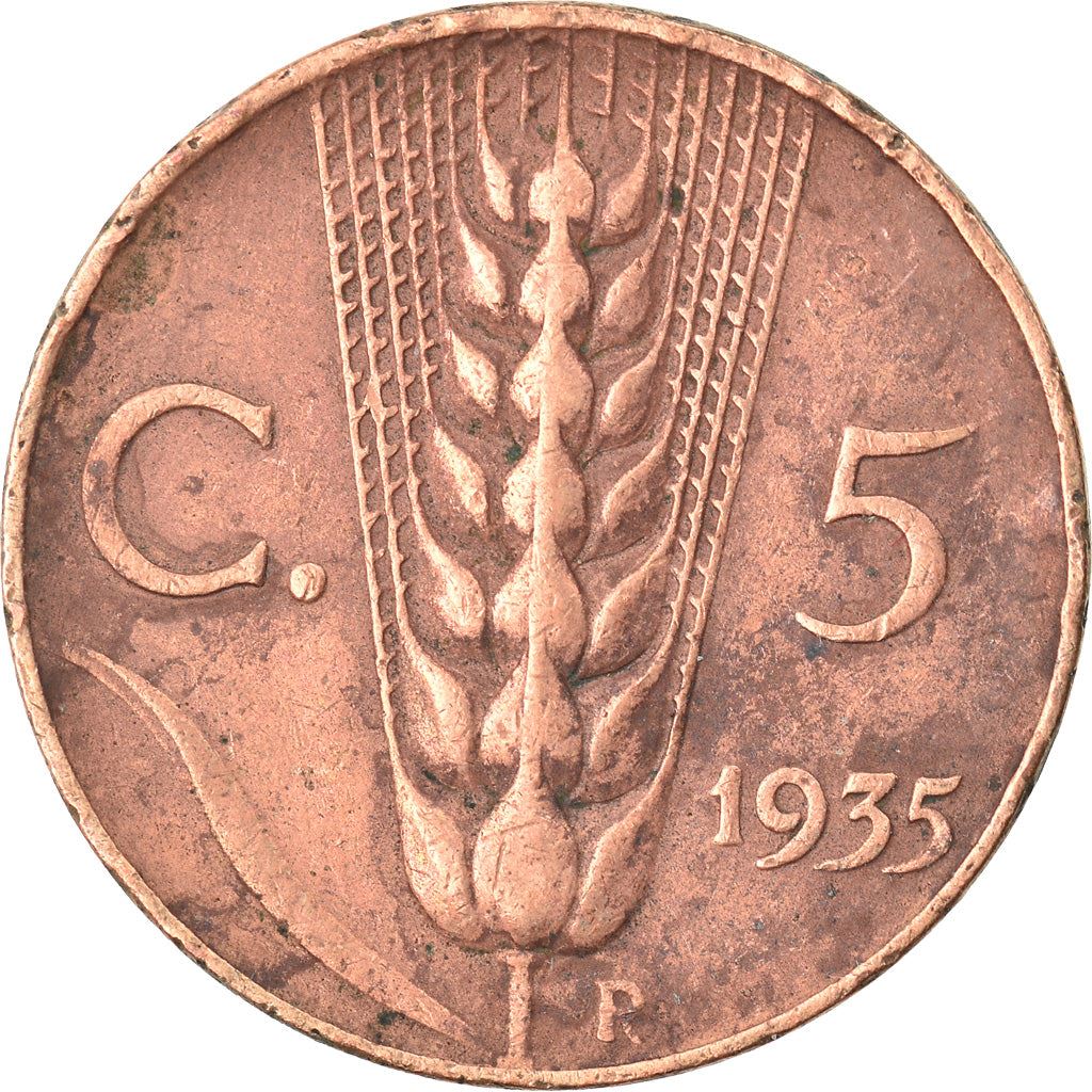 Italy Coin 5 Centesimi - Vittorio Emanuele III | Ear of Wheat | KM59 | 1919 - 1937