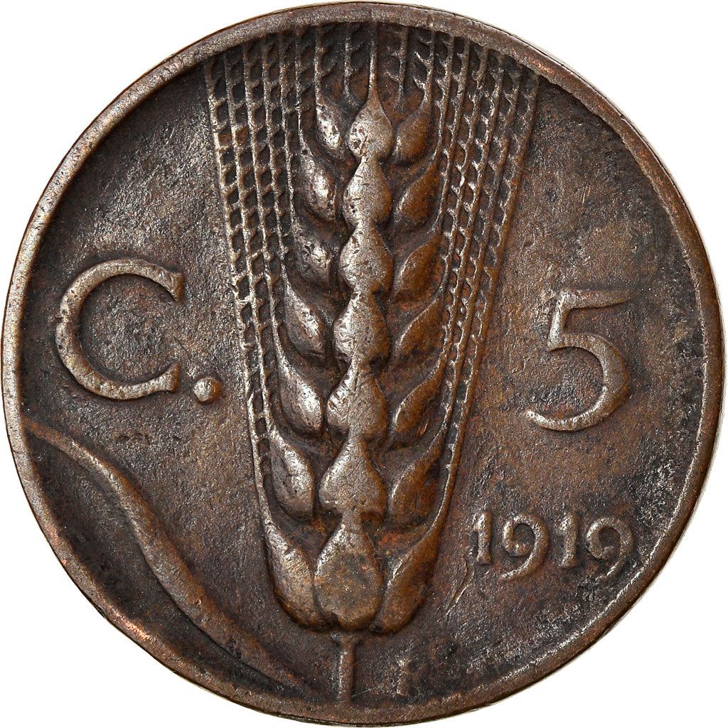 Italy Coin 5 Centesimi - Vittorio Emanuele III | Ear of Wheat | KM59 | 1919 - 1937