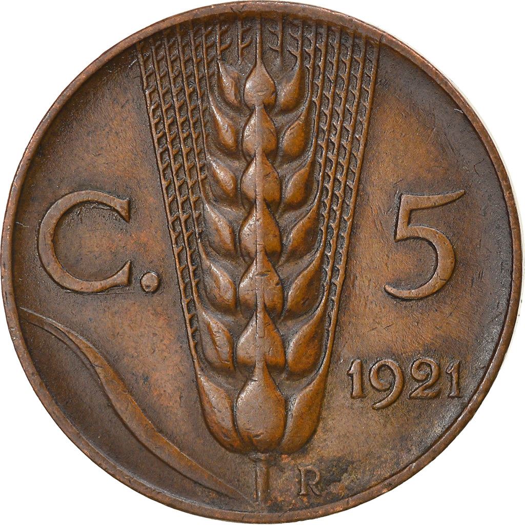 Italy Coin 5 Centesimi - Vittorio Emanuele III | Ear of Wheat | KM59 | 1919 - 1937