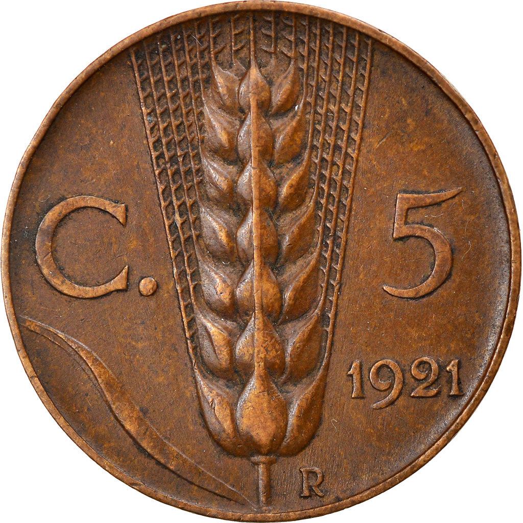 Italy Coin 5 Centesimi - Vittorio Emanuele III | Ear of Wheat | KM59 | 1919 - 1937