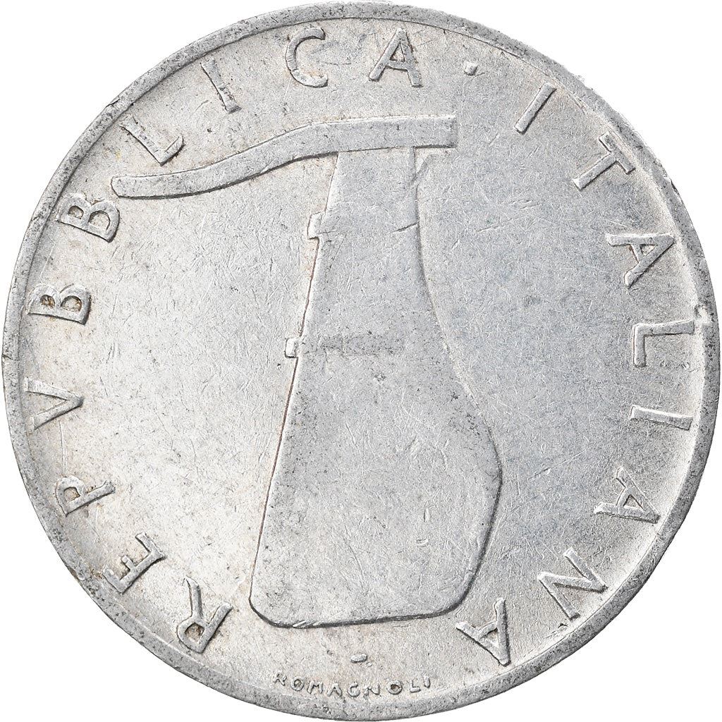 Italy Coin 5 Lire | Ship Rudder | Dolphin | KM92 | 1951 - 2001