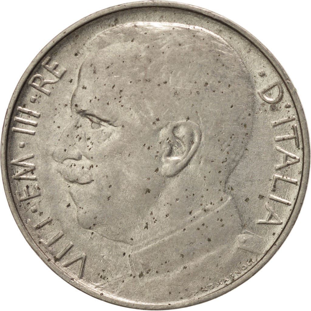 Italy Coin 50 Centesimi - Vittorio Emanuele III | Torch | Chariot | Lions | KM61 | 1919 - 1935