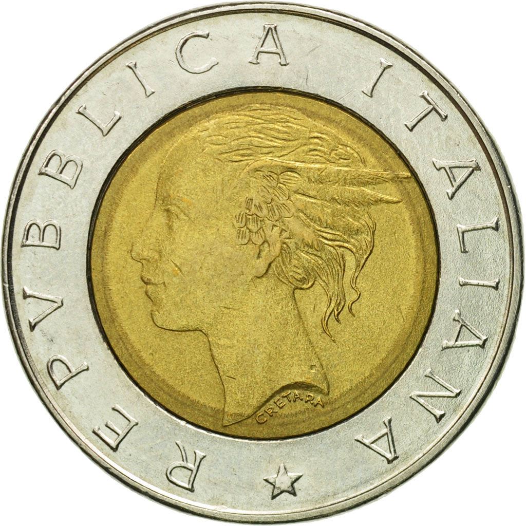 Italy Coin 500 Lire Bank of Italy Centennial | Female Head | KM160 | 1993