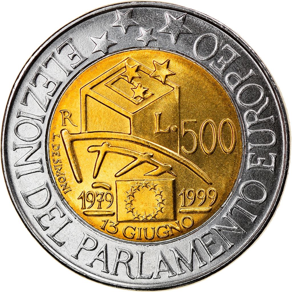 Italy Coin 500 Lire European Parliament Elections | Ballot Box | KM203 | 1999