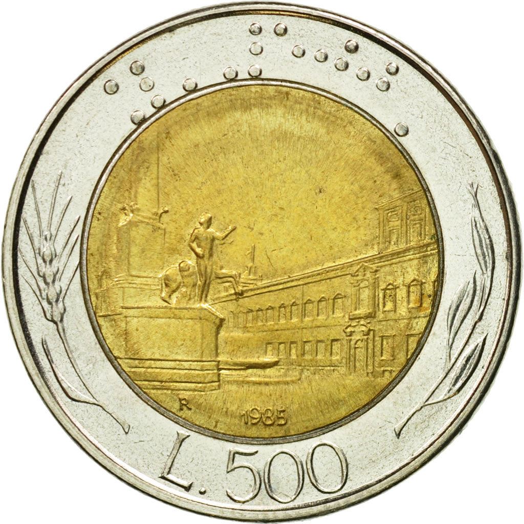 Italy Coin 500 Lire | Piazza del Quirinale | Rome | Plants | KM111 | 1982 - 2001