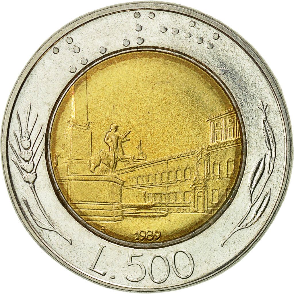 Italy Coin 500 Lire | Piazza del Quirinale | Rome | Plants | KM111 | 1982 - 2001