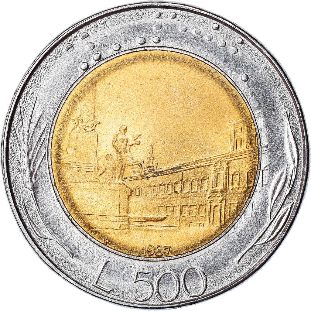 Italy Coin 500 Lire | Piazza del Quirinale | Rome | Plants | KM111 | 1982 - 2001