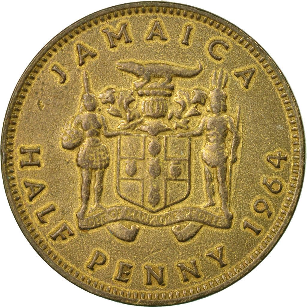 Jamaica | 1/2 Penny Coin | Queen Elizabeth II | Km:38 | 1964 - 1966