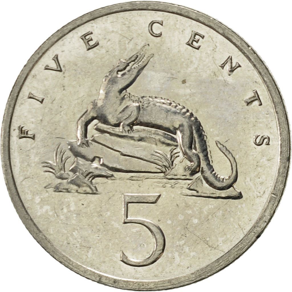 Jamaica | 5 Cents Coin | American crocodile | Km:46A | 1990 - 1993